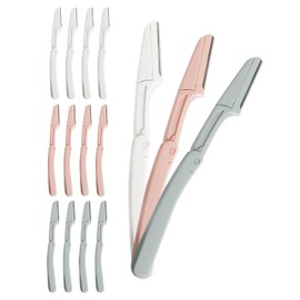 Eyebrow Razors for Women, 15 Pcs Safe Dermaplane Razor, Dermaplaning Tool for Face, Foldable Eyebrow Razor for Women and Men that Helps Smooth the Skin, 3 Colors