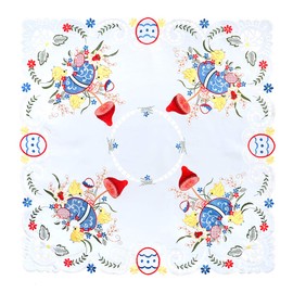 Simhomsen Embroidered Small Chicks Square Tablecloth for Easter Holiday or Spring Season(33 x 33 inches)