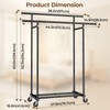 HYSEYY Double Rods Clothes Rack, Rolling Clothing Rack for Hanging