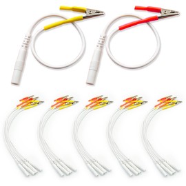 TENS Unit Alligator Clips Cable: 20pcs BesCable TENS Lead Wires with Alligator Clips, TENS Unit Accessory Replacement Lead Wire - 10pcs Red + 10pcs Yellow