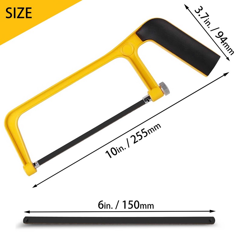 Hanpex 6inch Mini Hacksaw Frame - 150mm Extra Fine Cut