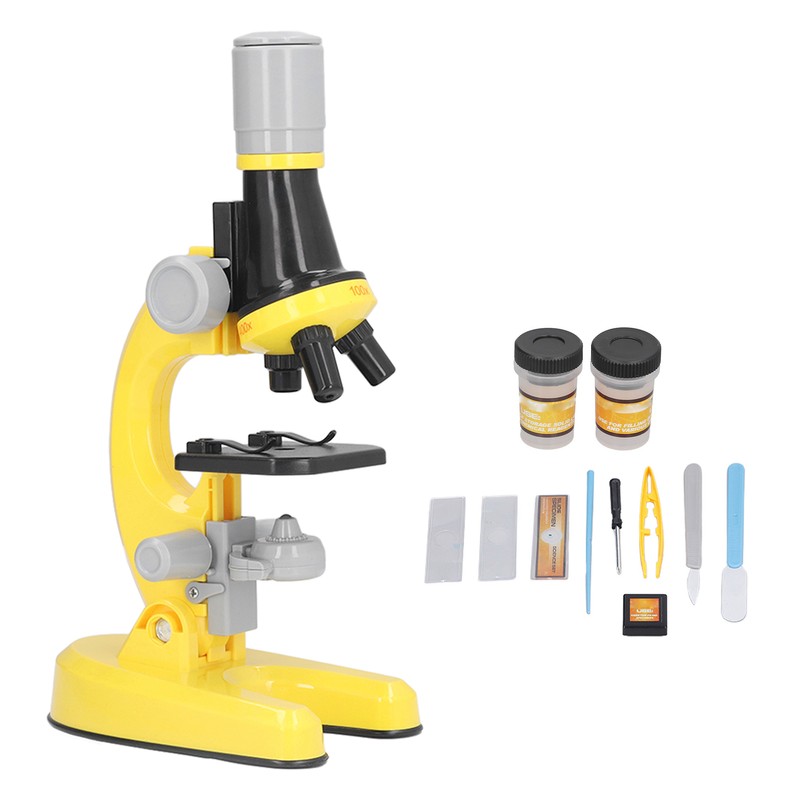 Kids Microscope Kit LED 1200X Microscope with Specimen Slides Science