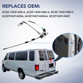 Rear Door Latch Cable - Right Passenger Side Lock Actuator Assembly for Ford E150 E250 E350 Econoline Van Back 92 93 94 95 96 97 98 99 00 01 02 03 04 05 06 07 08 09 10 11 12 13 14 15 16 17 18 19