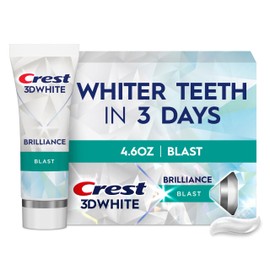 Crest 3D White Brilliance Blast Teeth Whitening Toothpaste, 4.6 oz, Anticavity Fluoride Toothpaste, 100% More Surface Stain Removal, 24 Hour Active Stain Prevention
