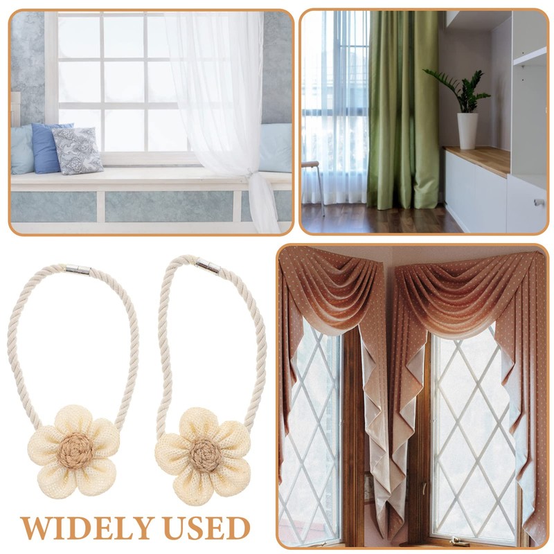 Zerodeko 2PCS Magnetic Curtain Tiebacks Drapery Holdbacks Curtain Ties for