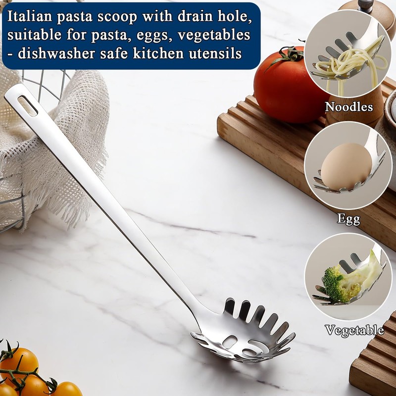 Berglander Stainless Steel Soup Ladle & Spaghetti Spoon, 2 Piece
