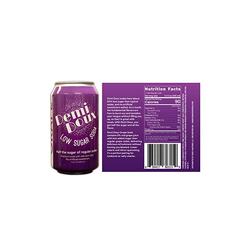 Demi Doux Low Sugar Soda - Low Sugar Soft Drink,