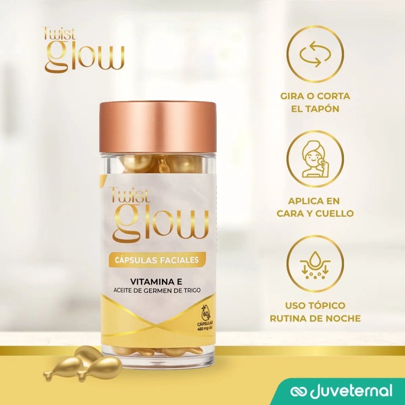 Twist Glow Cápsulas Faciales Vitamina E + Germen De Trigo