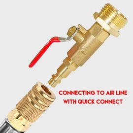 HQMPC RV Winterize Adapter Blowout Adapter 1/4" Quick Connect Plug with 3/4" GHT Female Ball Valve and Male for RV, Travel Trailer, Boat, Camper, Cabins +Extra 2 PTFE Tapes+ Gaskets