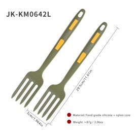 Eco-Friendly Silicone 2 Pcs Kitchen Sarah Fork Non-Toxic Cooking Noodle Fork for Safe Food Preparationmaterial: Silicone, color: Green