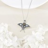 YAFEINI Moth Necklace 925 Sterling Silver Triple Moon Goddess Pendant
