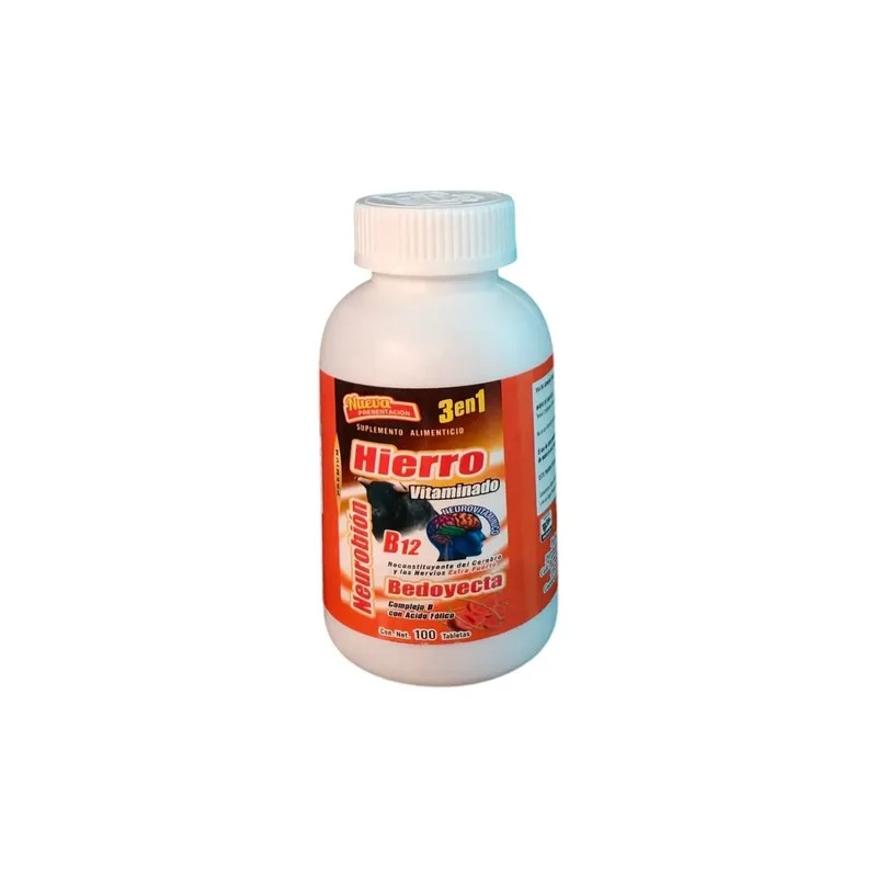 Hierro Vitaminado+bedoyecya+neurobion B12(complejo B) 100tab