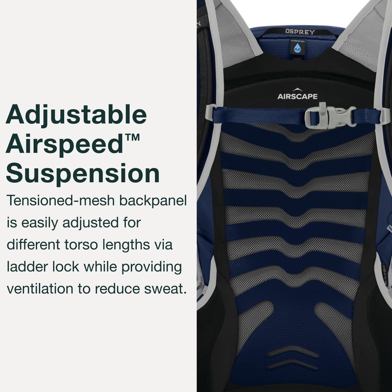 Osprey Talon 22L Men's Hiking Backpack with Hipbelt, Eclipse Grey,