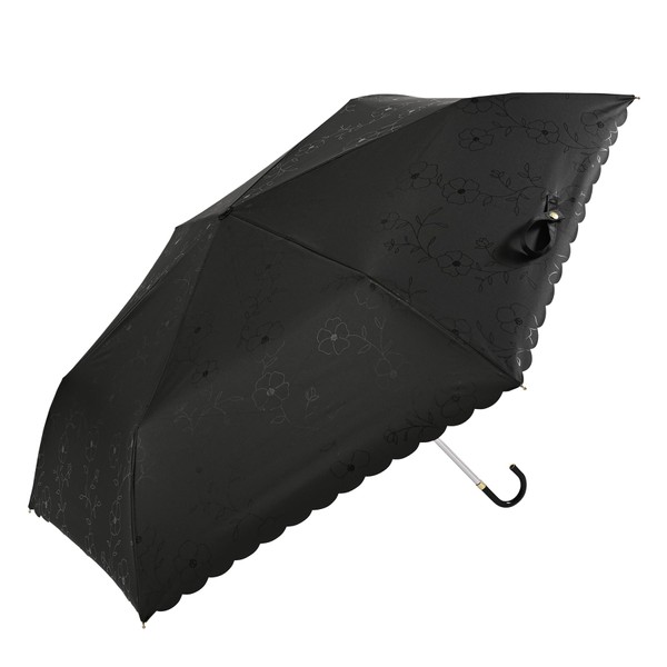 Nifty Colors 2414BK Folding Umbrella, Blackout Line Flower Mini