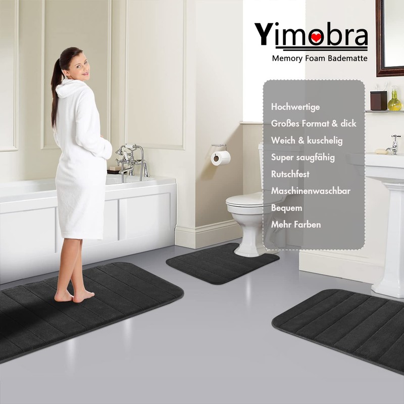 Yimobra Memory Foam Bath Mat, Soft Comfortable, Super Water Absorption,