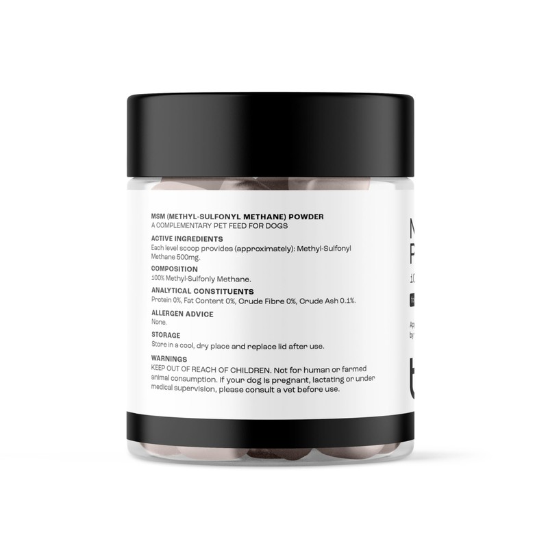 Puptons MSM Powder for Dogs 100g (200 scoops) | Puptons