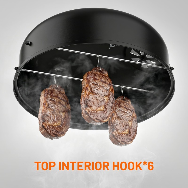 18 Inch Vertical Charcoal Smoker, 3-in-1 Heavy Duty