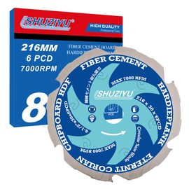 LSHUZIYU 216mm-6PCD, Centre hole 30mm, Polycrystalline Diamond Tipped 6 PCD, Hardie blade, Fiber Cement Board Circular Saw Blade