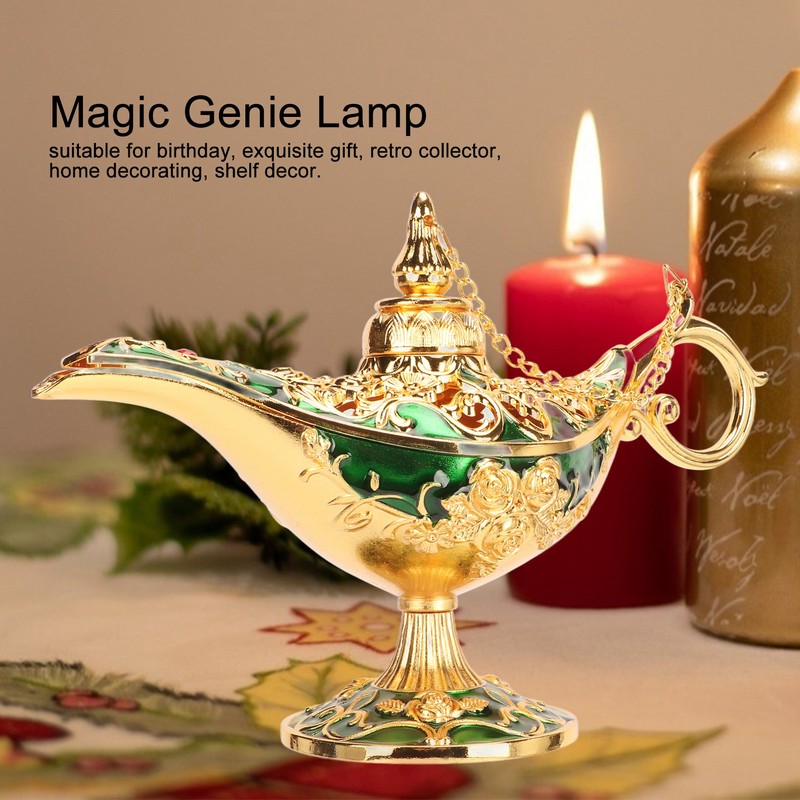 Magic Genie Lamp Exquisite Colorfast Eye Catching Alloy Embossed Pattern