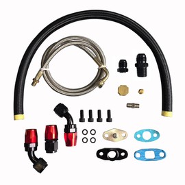 Turbocharger Turbo Charger Oil Feed and Drain Return Line Kit for T3 T4 GT35 T70 T66 T61 T60 T04E T04 GT32 GT40 GT42