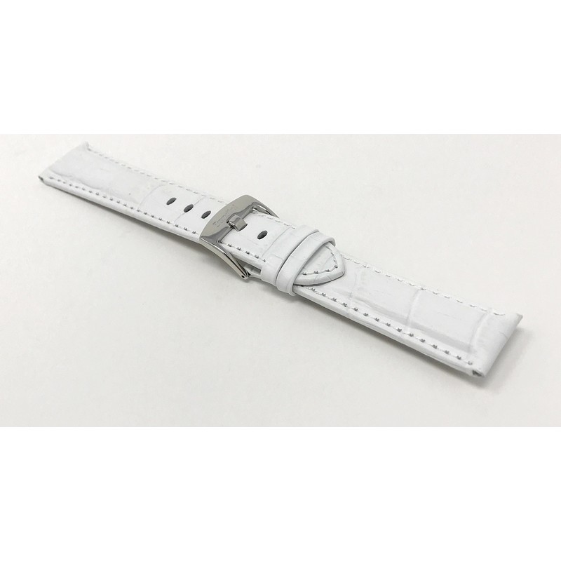 Bandini 22mm Mens Italian Leather Watch Band Strap - White
