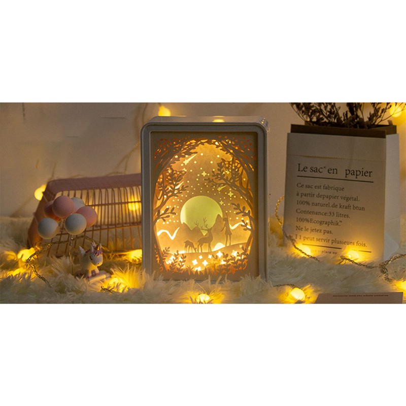 Papercut Light Box Soft Warm Light Romantic USB Battery Powered