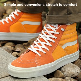 Stepace 2 Pairs of Elastic Shoelaces for Children and Adults, Sports Shoes, Trainers, Flat Shoelaces, Elastic Without Tying White 120