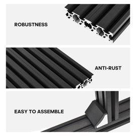 2040 Aluminum Extrusion, 5 PCS V Slot European Standard Aluminum Profiles, 1500mm Extruded Aluminum, Anodized Linear Rail for 3D Printer Parts, CNC, DIY, Black