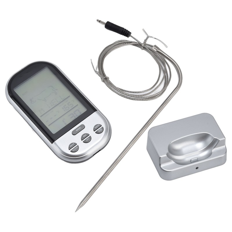 Wireless Thermometer Timer Overtime Alarm Function Practical Temperature Meter for