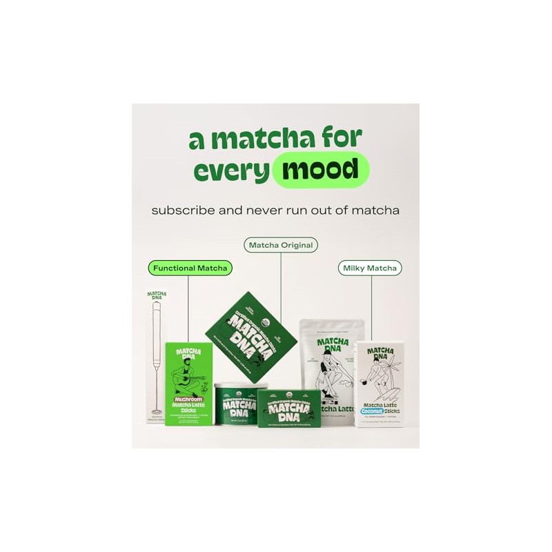 MatchaDNA Sweet Matcha Latte Powder – Organic Green Tea Mix