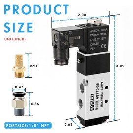 EBEIZZI Pneumatic Solenoid Valve Air Solenoid Valve DC12V/DC24V/AC110V Series Single Coil Pilot-Operated Electric 2 Position 5 Way Connection,AC110V/Junction Box,1/8"NPT