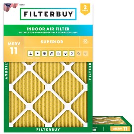 Filterbuy 13x18x1 Air Filter MERV 11 Allergen Defense (2-Pack), Pleated HVAC AC Furnace Air Filters Replacement (Actual Size: 13.00 x 18.00 x 0.75 Inches)