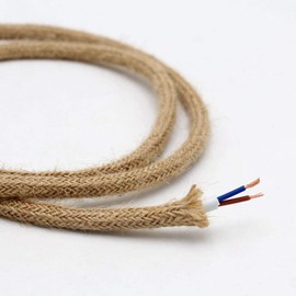 GreenSun Textile Cable 2 Core, 5 m Lamp Cable, Textile Cable Electric Cable, Cable 2 Core, Electric Cables, Lamp Cable Textile for DIY Pendant Lamp