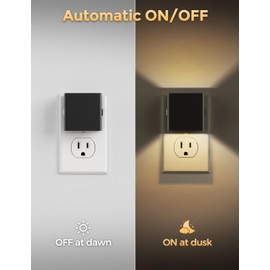 DORESshop LED Night Lights Plug into Wall [4 Pack], Plug in Nightlight, 3 Level Brightness Adjustable Night Light, Dusk to Dawn Sensor, Nightlights for Adults, Bedroom, Bathroom, Hallway, 3001K