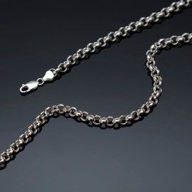 Tuscany Silver Unisex Sterling Silver 6.4 mm Round Belcher Chain Necklace of Length 51 cm/20 Inch