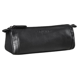 STILORD 'Freddie' Vintage Leather Pencil Case Classic Pen Pouch for Women Men Stationary Slim Pen Holder Pen Sleeve Brush Case in Genuine Leather, Colour:Black