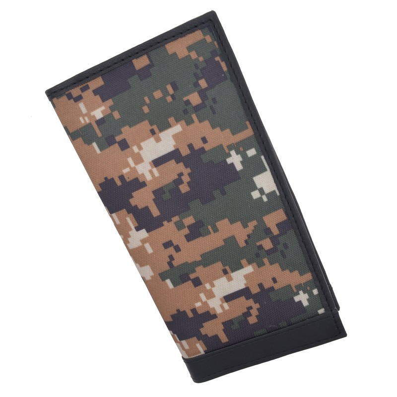 RFID Blocking Hand Crafted Army Camo Genuine Soft Leather Checkbook