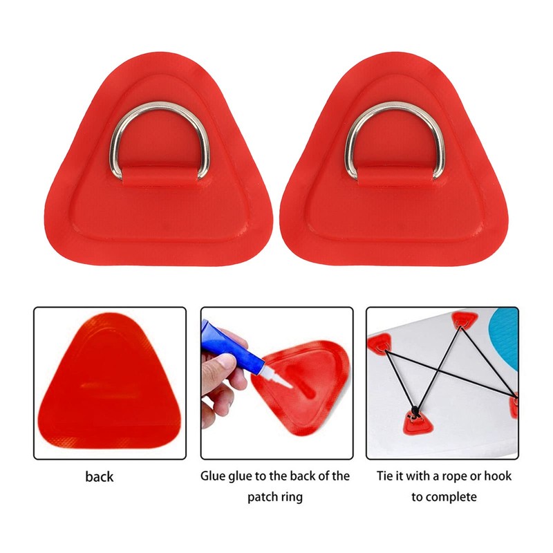 SPYMINNPOO Pack of 4 D Ring Patches, Stainless Steel D