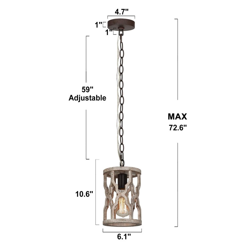 GEPOW Farmhouse Pendant Lights, Distressed Wood Kitchen Pendant Lighting Over
