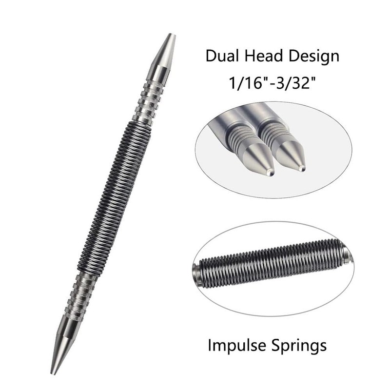 2 Pieces 3500 PSI Impact Force Hammerless Nail Punch Double