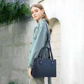 CHICAROUSAL Purses and Handbags for Women Leather Crossbody Bags Women's Tote Shoulder Bag (XK Navy Blue)