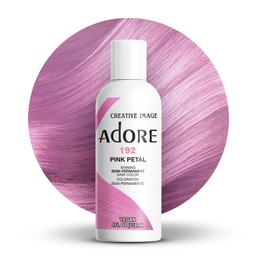 Adore Adore Semi Permanent Hair Color - Vegan and Cruelty-Free Pink Hair Dye - 4 Fl Oz - 192 Pink Petal (Pack of 1)