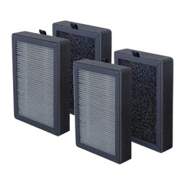 4pcs 3-Stage Filtration System Replacement Filters Fit for LV-H128 LV-H128-RF LV-H13EU, for PUURVSAS HM669A, for ROVACS RV60 Air Purifier Replacement Filters(Black,Size:4pcs)