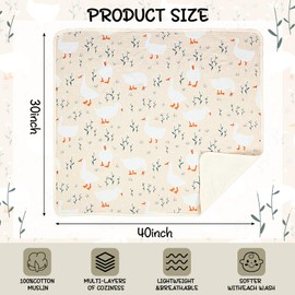 Breling Silly Goose Muslin Baby Blankets for Girls Boys, 100% Cotton Crib Blanket for Infant Toddler, 40 x 36 Inch Soft and Lightweight Nursery Swaddling Wrap