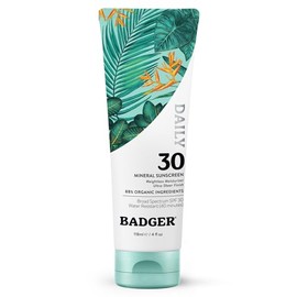 Badger Protector Solar Mineral Diario Con Óxido De Zinc, Protector Solar Hidratante Orgánico Con Spf 30, Loción Protectora Solar Hidratante Para Todos
