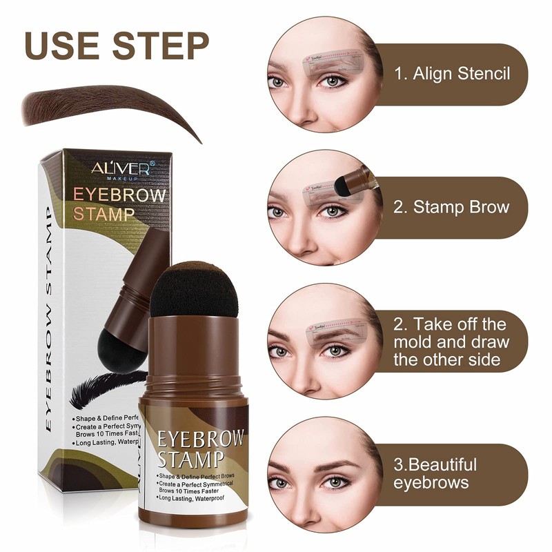 Eyebrow Stamp Stencil Kit - Adjustable Professional Waterproof Long Lasting