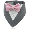KOOLMOX Dog Tuxedo Pink Bow, Dog Tuxedo Bow Tie Collar,