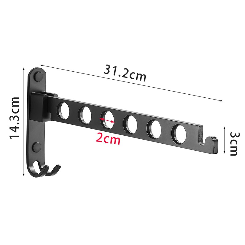 JOOM Retractable Folding Wall Mounted Clothes Hanger Rack Clothes Storage