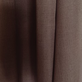 2 x Curtains Ruffle Tape Curtain - Linen Look Opaque Scarf Decorative Curtain 140 x 245 cm Semi-Transparent Linen Look Universal Tape (2, Dark Brown)