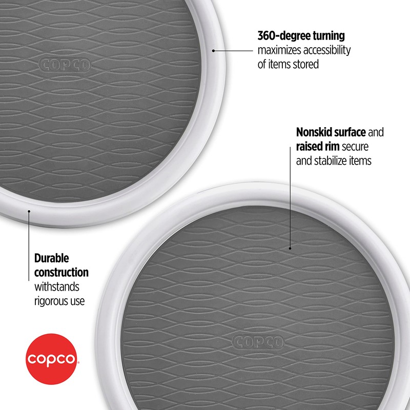 Copco 9 Inch Non Skid Pantry Cabinet Lazy Susan Turntable,